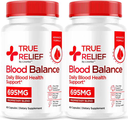 LIVORKA True Relief bottle front shows a premium all-natural wellness formula for daily balance