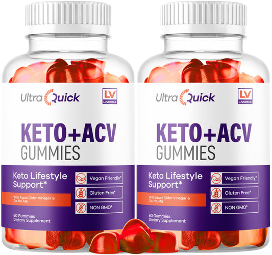 LIVORKA Ultra Quick Keto ACV Gummies bottle pour for on-the-go wellness.