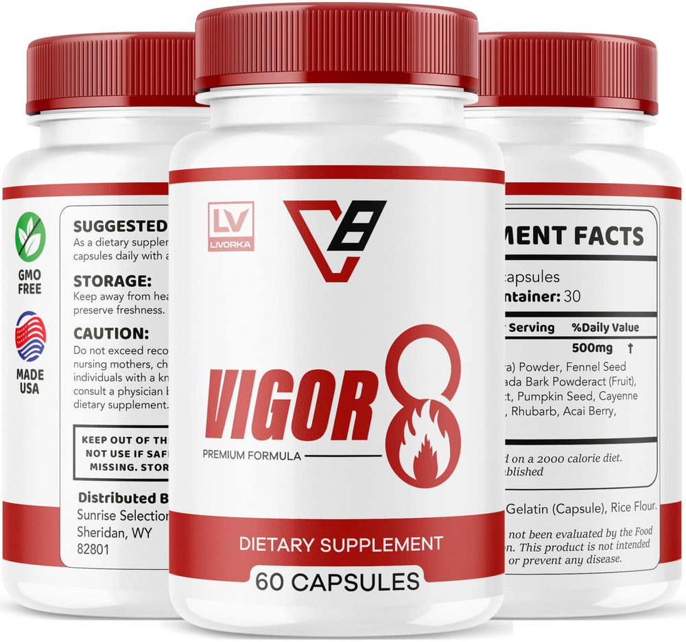 LIVORKA Vigor 8 300-capsule pack ready for month-by-month use.
