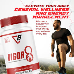 LIVORKA Vigor 8 bottle back label with ingredient highlights for informed choices.