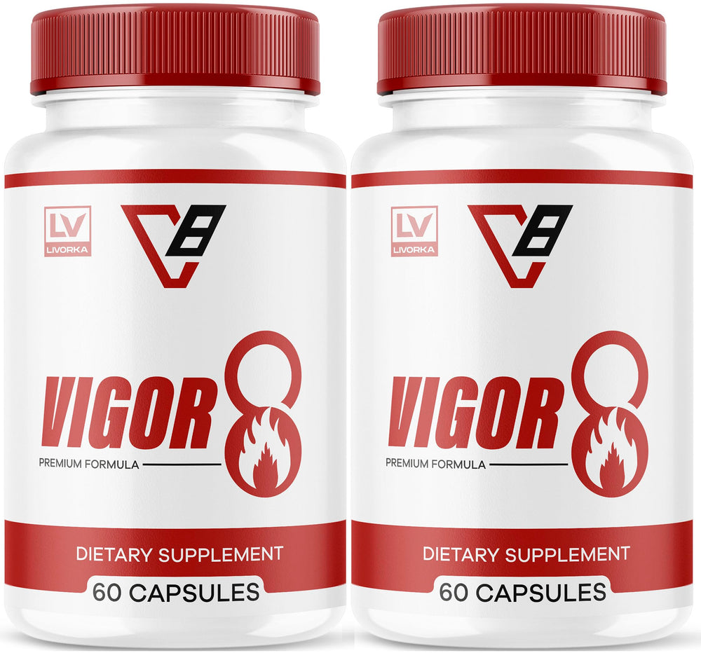 LIVORKA Vigor 8 bottle front view showing capsules for daily energy support