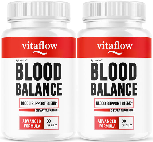 LIVORKA VitaFlow Balance bottle front shows the all-natural formula for daily balance.