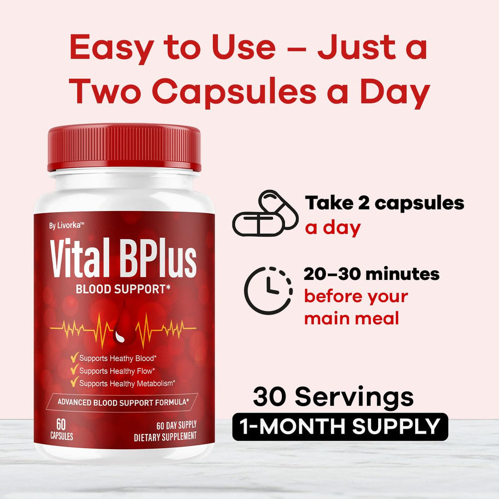 LIVORKA Vital BPlus label detail highlights natural ingredients.