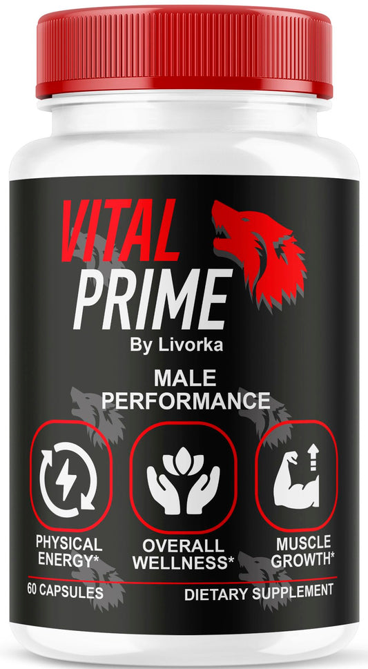 LIVORKA Vital Prime bottle front for daily vitality support on the go.