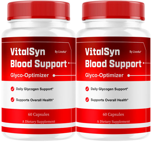 LIVORKA Vitalsyn Blood Support bottle front view for daily wellness routine.