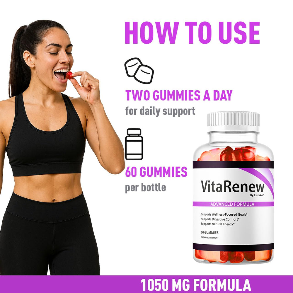 Serving suggestion with gummies beside a glass of water