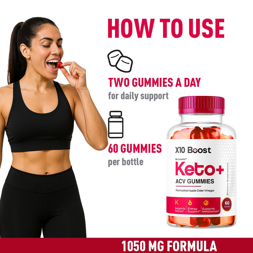 LIVORKA X10 Boost Keto Plus ACV Gummies pack on table for keto support.