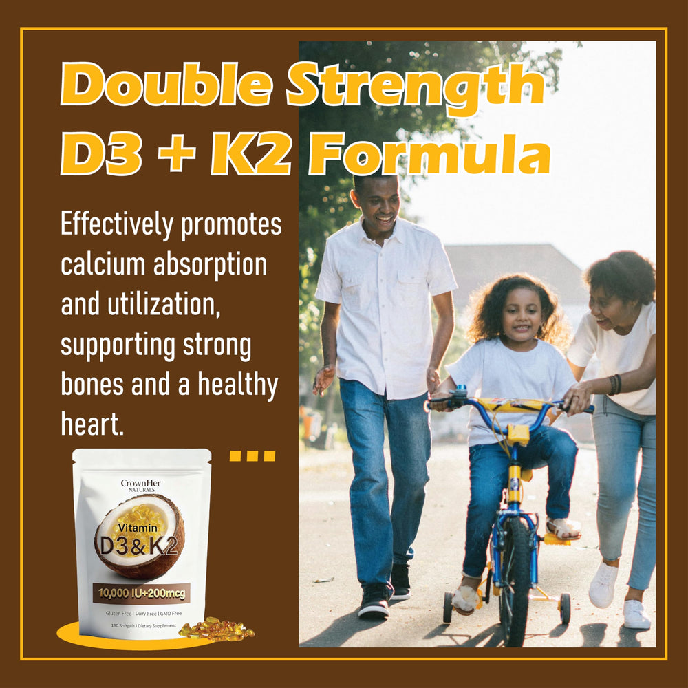 LKYCH CrownHer Naturals D3 K2 softgels packaging designed for storage and use