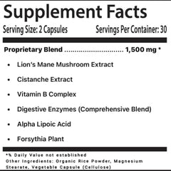 LL Supplement MindBoost Lion’s Mane capsules, neuronal support in focus regimen