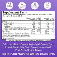Label close-up: Llama Naturals Elderberry Gummies ingredients