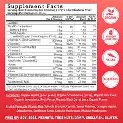 Close-up of strawberry gummies ideal for daily kid vitamins.
