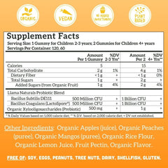 Label shows 2B CFU probiotics for toddler gut balance.