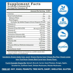 Real fruit ingredients from organic sources for natural nutrient intake