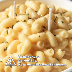 L&M Gifts cheese pasta candle creates cozy ambiance in any room.