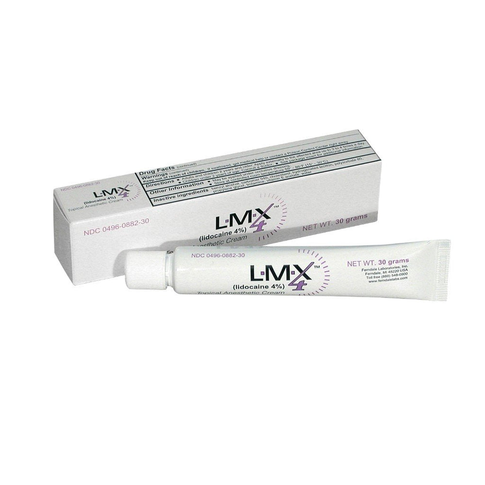 LMX4 Lidocaine Pain Relief Cream application on skin shows quick relief from minor irritations.