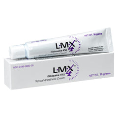 LMX4 Lidocaine Pain Relief Cream tube delivers fast, temporary relief for minor skin irritations.