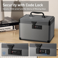Lockbako aluminum alloy and MDF construction for durable, crash-safe storage.