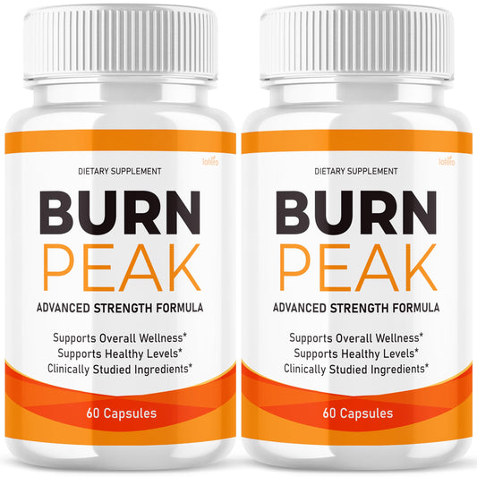 Lofero Burn Peak capsules bottle front, energy support.