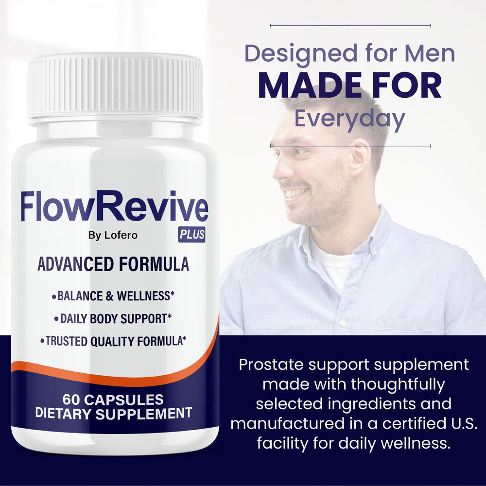 Lofero FlowRevive two-pack packaging with 120 capsules for ongoing support.