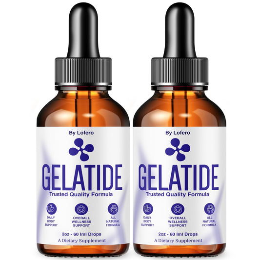 Lofero Gelatide Drops bottle shown, delivering gentle daily support for balance and energy.