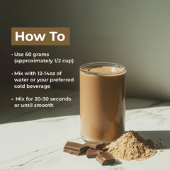 Lokahi Protein Blend chocolate mug shot shows quick tasty daily fuel