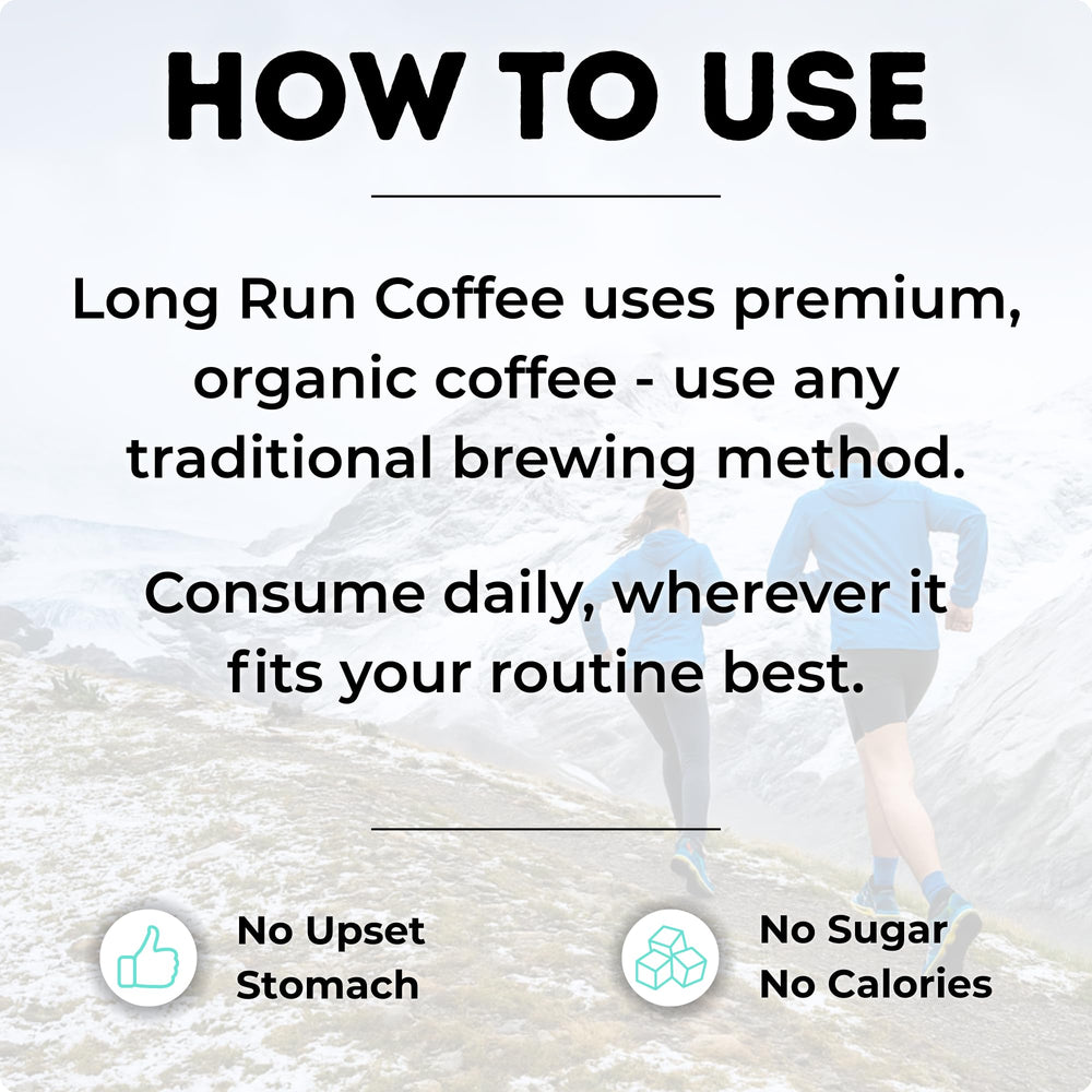 Long Run Coffee mint cookie roast highlights natural flavor with no added sugar.