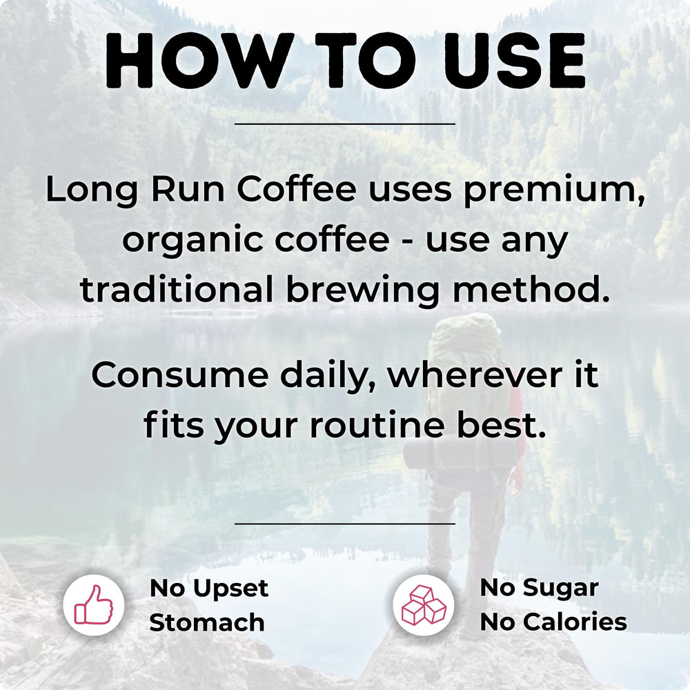 Long Run Coffee organic South American sourcing ensures premium quality.