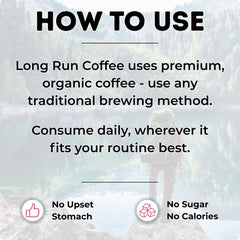 Long Run Coffee organic South American sourcing ensures premium quality.