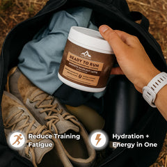 Long Run Ready to Run hazelnut latte in glass highlighting dairy-free option.