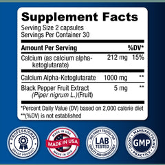 LongJuvity Calcium AKG enteric coating demonstrates stomach-stable delivery.