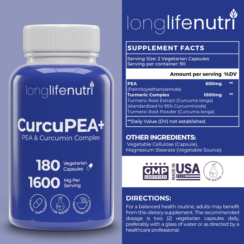 LongLifeNutri CurcuPEA capsules close-up for daily mobility support