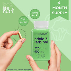 4-month supply packaging highlights long-lasting use with 120 capsules