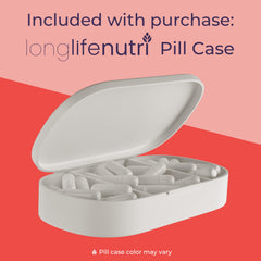 LongLifeNutri Guava Leaf Extract pill organizer included, simplifies routine.