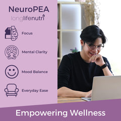 Pouring LongLifeNutri NeuroPEA capsules into a hand for daily dosing