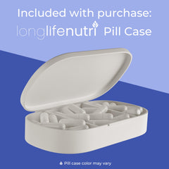 LongLifeNutri PS premium pill organizer included for routine.
