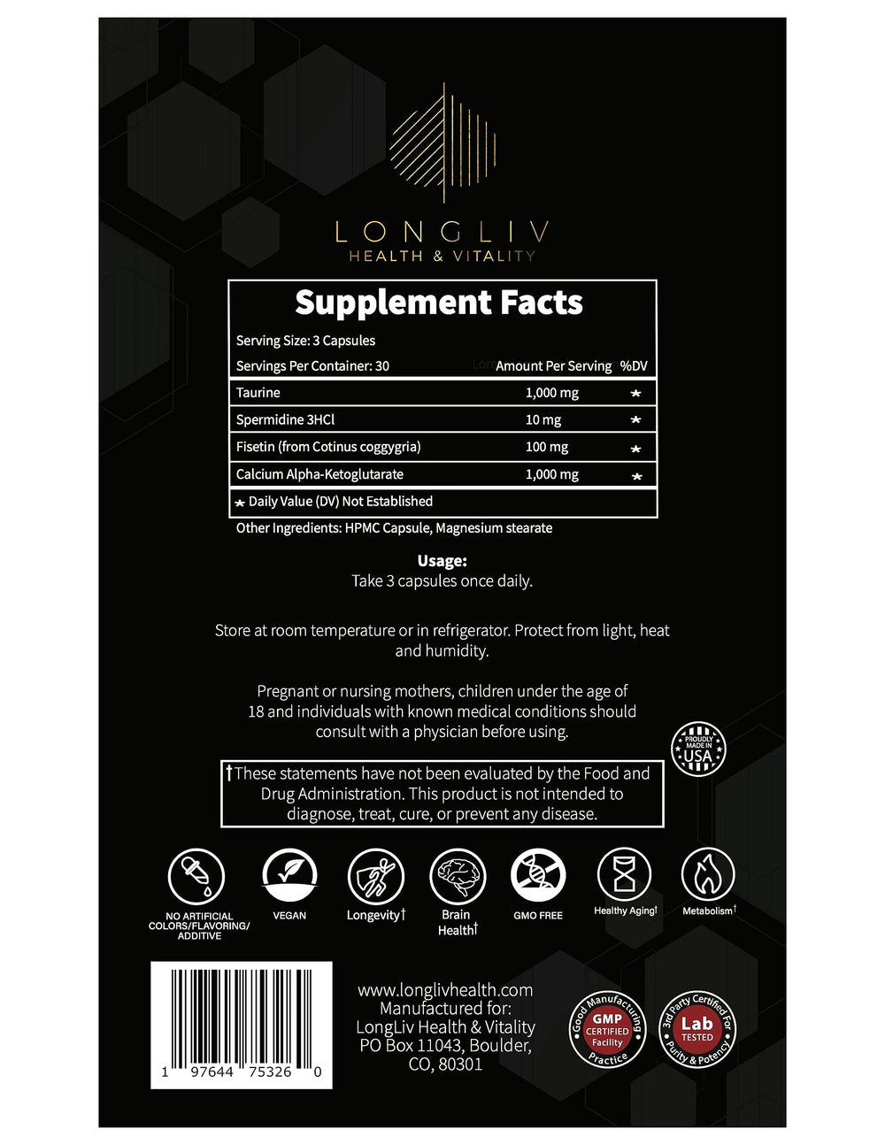 Promotional Longevity4Life box ideal for gifting or trial.