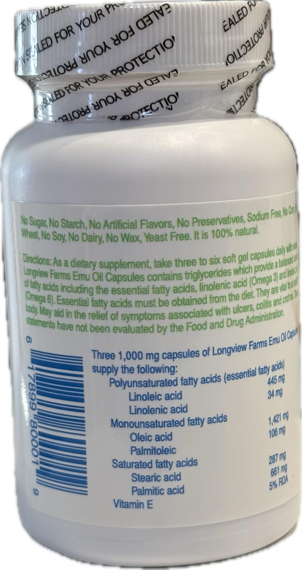 Longview Farms 60 capsules packaging conveys value and convenience.
