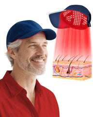 Lonlike red light therapy hat front view with 3 in 1 LED panel for skin benefits