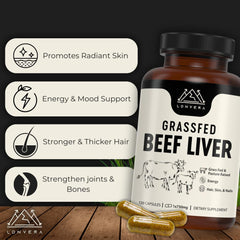 Lonvera beef liver capsules label detail highlights vitamins and minerals