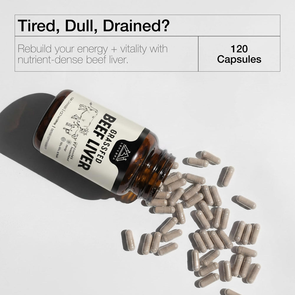 Lonvera energy-focused capsules close-up suggesting daily stamina support.