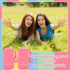 Loopeer peach scent pink mini sanitizer keychain for refreshing fragrance on the go