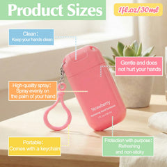 Loopeer rose scent pink mini sanitizer keychain for quick freshening at work
