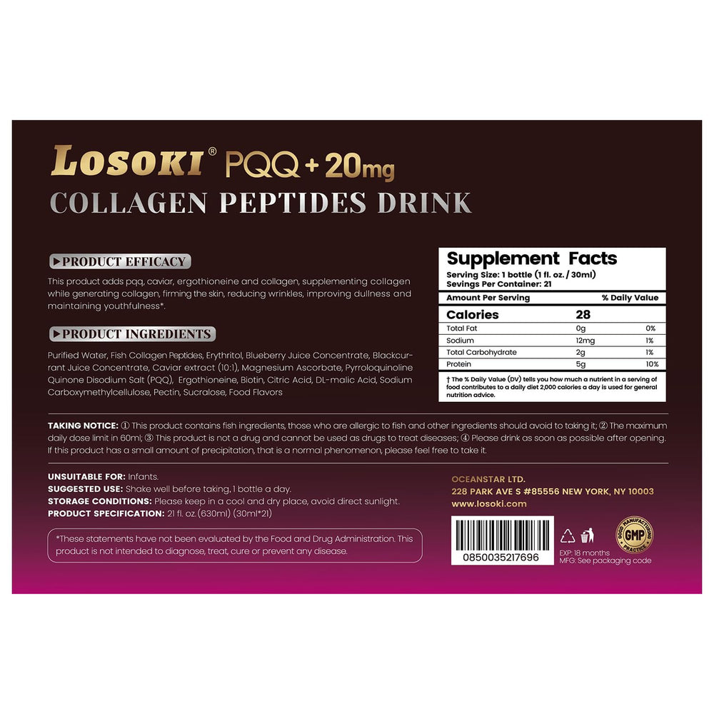 Pour action of Losoki PQQ collagen drink for on-the-go nourishment