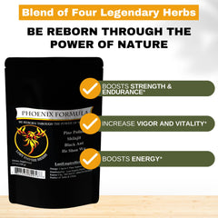 Close-up of Phoenix Rejuvenation Formula powder texture for daily energy.