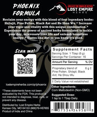 Phoenix Rejuvenation Formula powder scoop delivers a measurable energy boost.