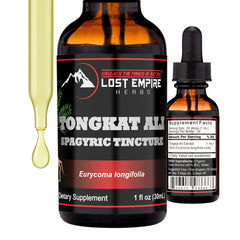 Lost Empire Herbs Tongkat Ali tincture bottle supports energy and daily vitality.