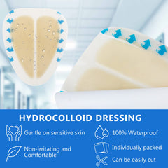 LotFancy bordered hydrocolloid dressing on skin conforms for comfortable absorption