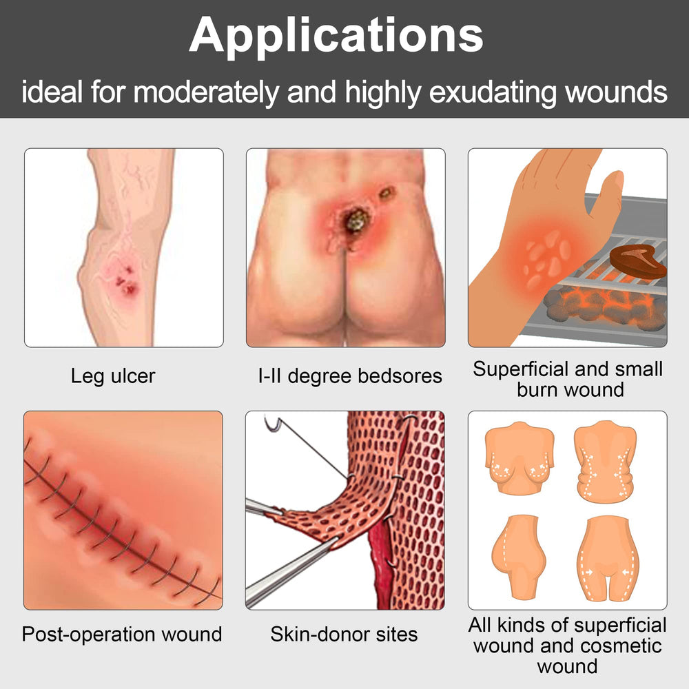 LotFancy sacral ulcer dressing 7x7 with 5x5.25 foam core