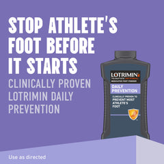Lotrimin AF Daily Prevention powder between toes shown for moisture absorption
