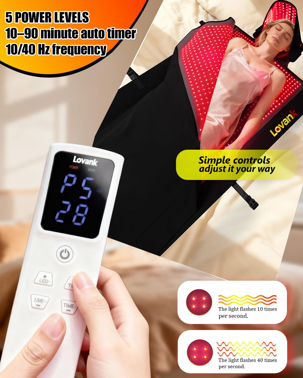 Lovank cocoon-style setup showing wrap therapy with detachable mats.